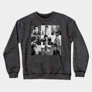 Paul Wesley Collage Leo Zodiac black and white Crewneck Sweatshirt